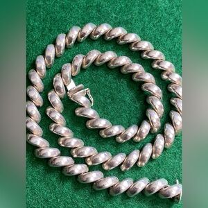 VINTAGE STERLING SILVER COLLAR NECKLACE SAN MARCO 925 ITALY STERLING